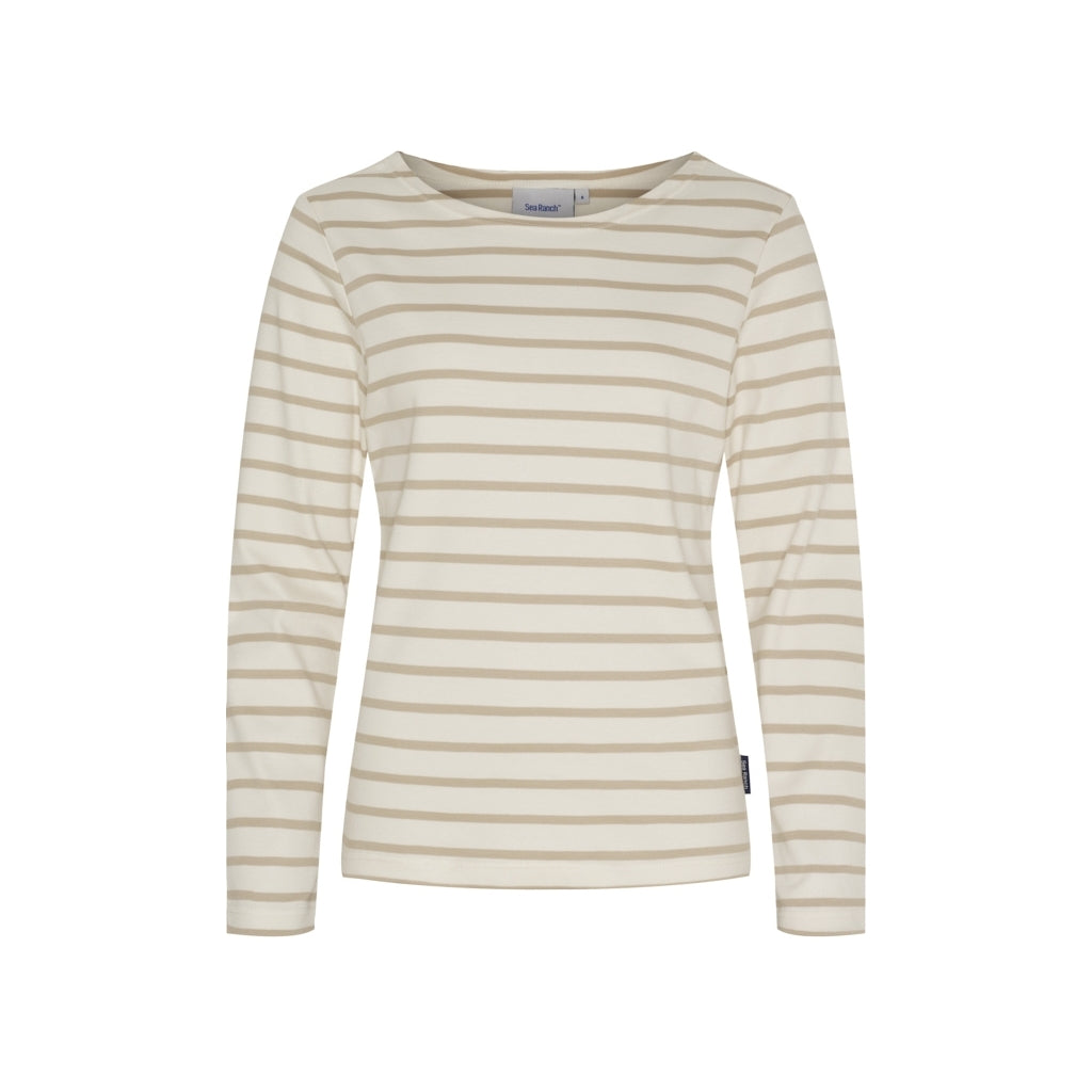 Sea Ranch Antibes Striped Long Sleeve Tee Long Sleeve Tee 1145 Ecru/Oxford Tan