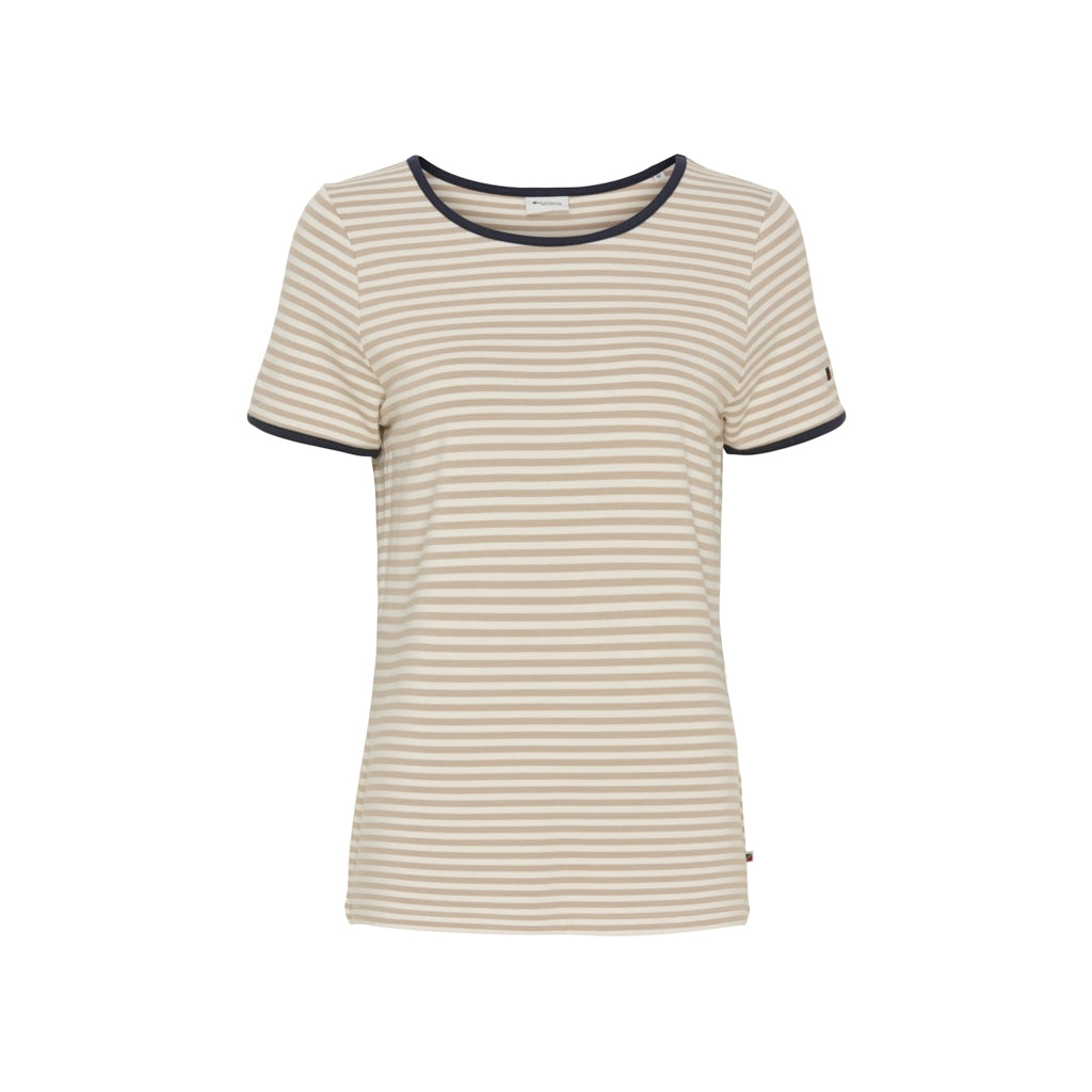 Redgreen Women Camilla T-shirt Short Sleeve Tee 124 Mid Sand Stripe