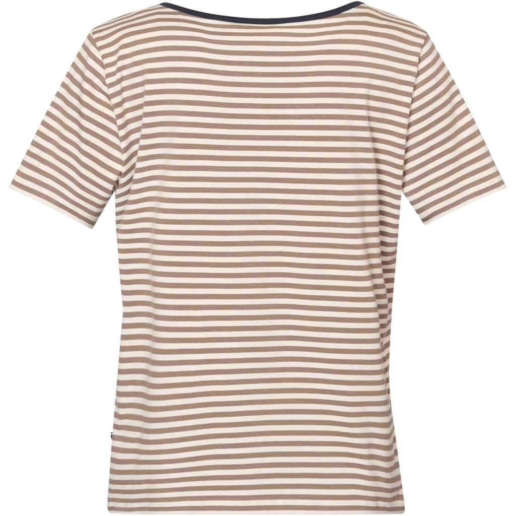 Redgreen Women Cecilie Tee Polo Shirts 125 Dark Sand Stripe