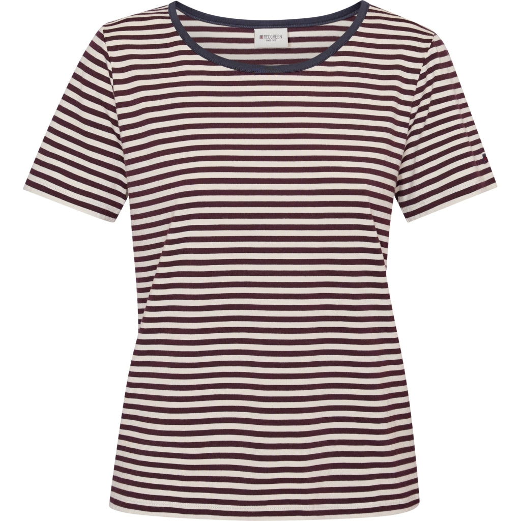 Redgreen Women Cecilie Tee Polo Shirts 185 Plum Stripe