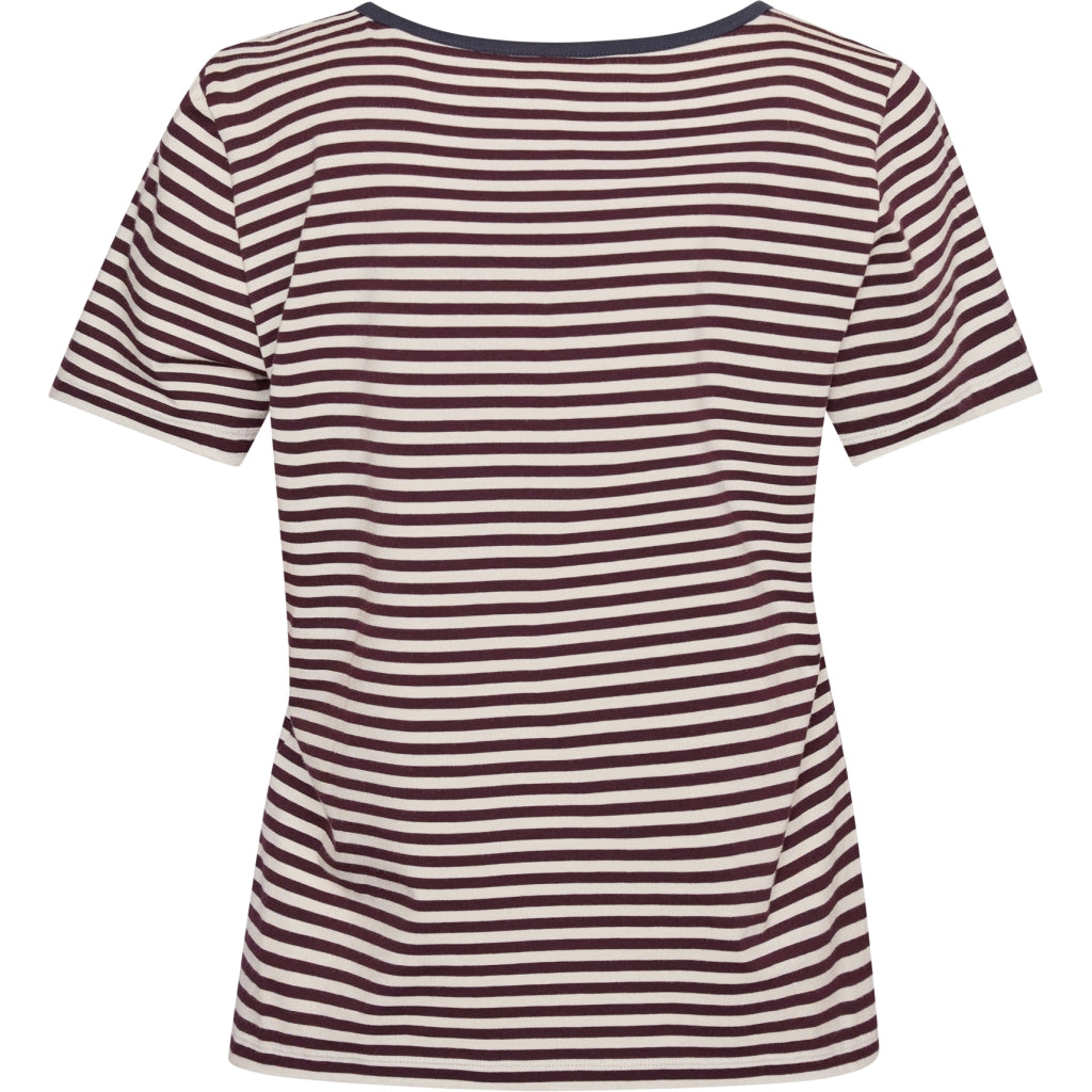 Redgreen Women Cecilie Tee Polo Shirts 185 Plum Stripe