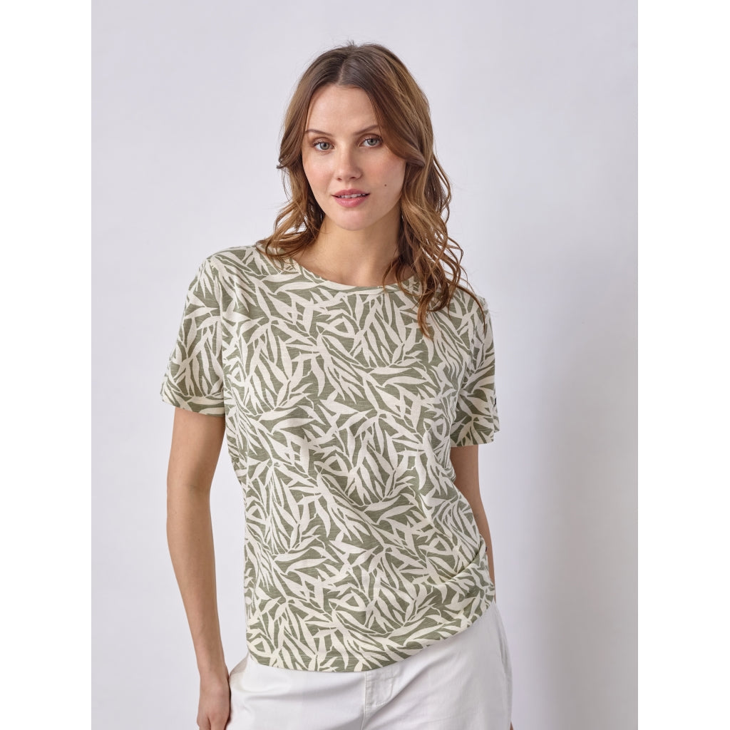 Redgreen Women Celina T-shirt Short Sleeve Tee 373 Light Green Pattern
