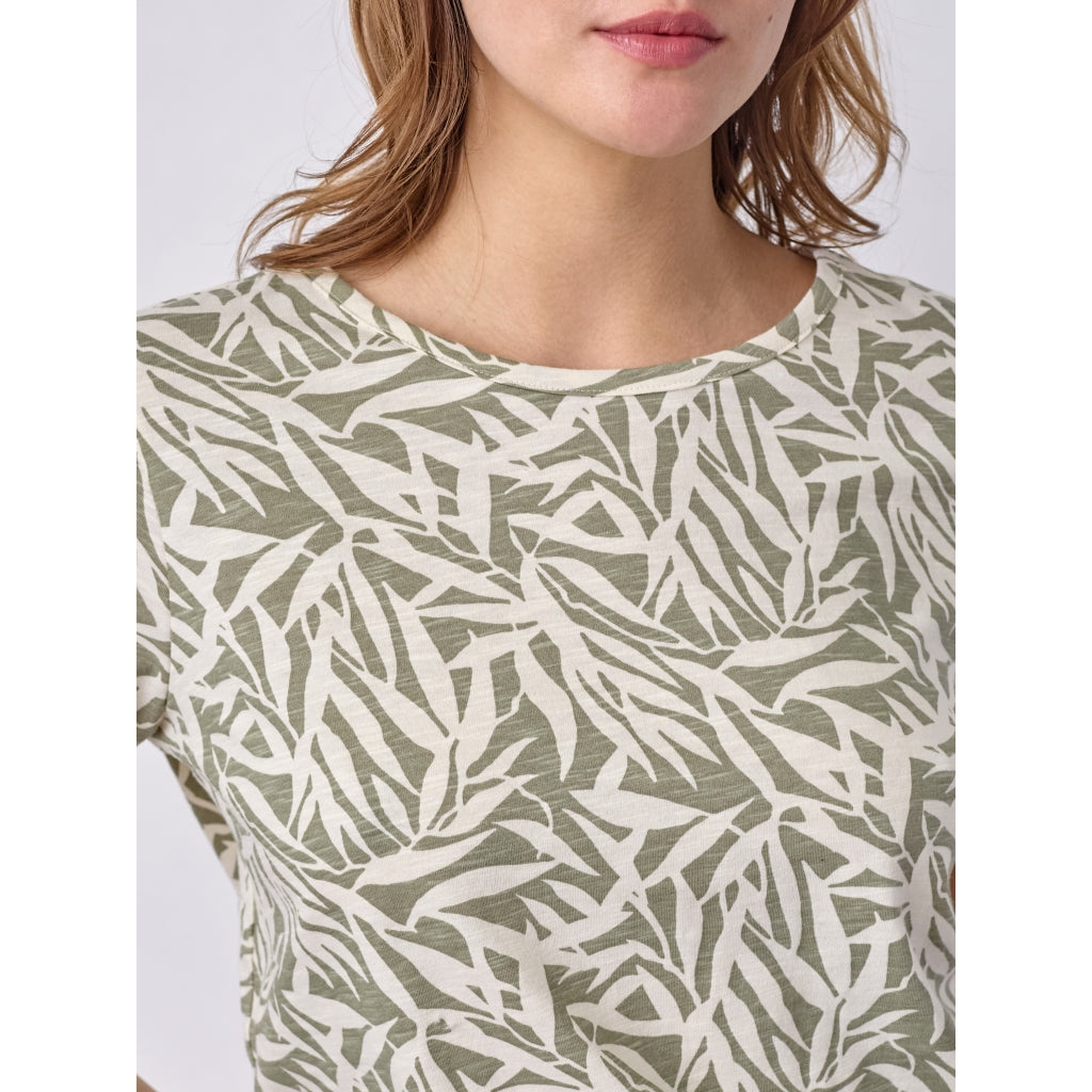 Redgreen Women Celina T-shirt Short Sleeve Tee 373 Light Green Pattern