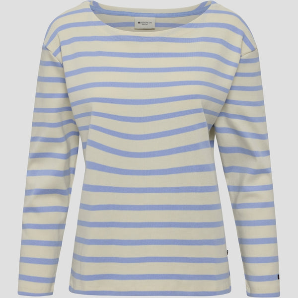 Redgreen Women Claudia T-shirt Long Sleeve Tee 162 Light Blue Stripe