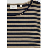 Redgreen Women Cleo 3/4 LS T-shirt Long Sleeve Tee 125 Dark Sand Stripe