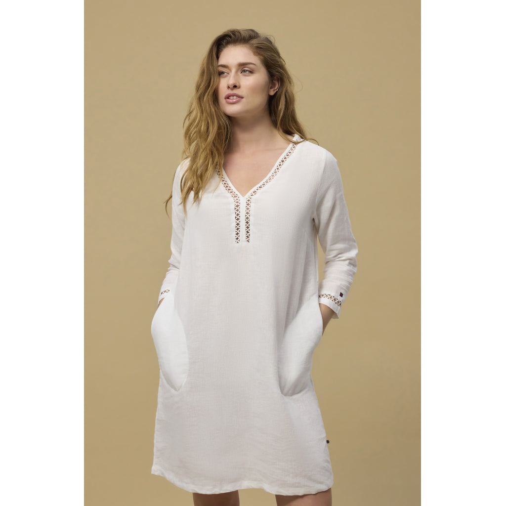Redgreen Women Diaz Linen Dress Dresses / Shirts White
