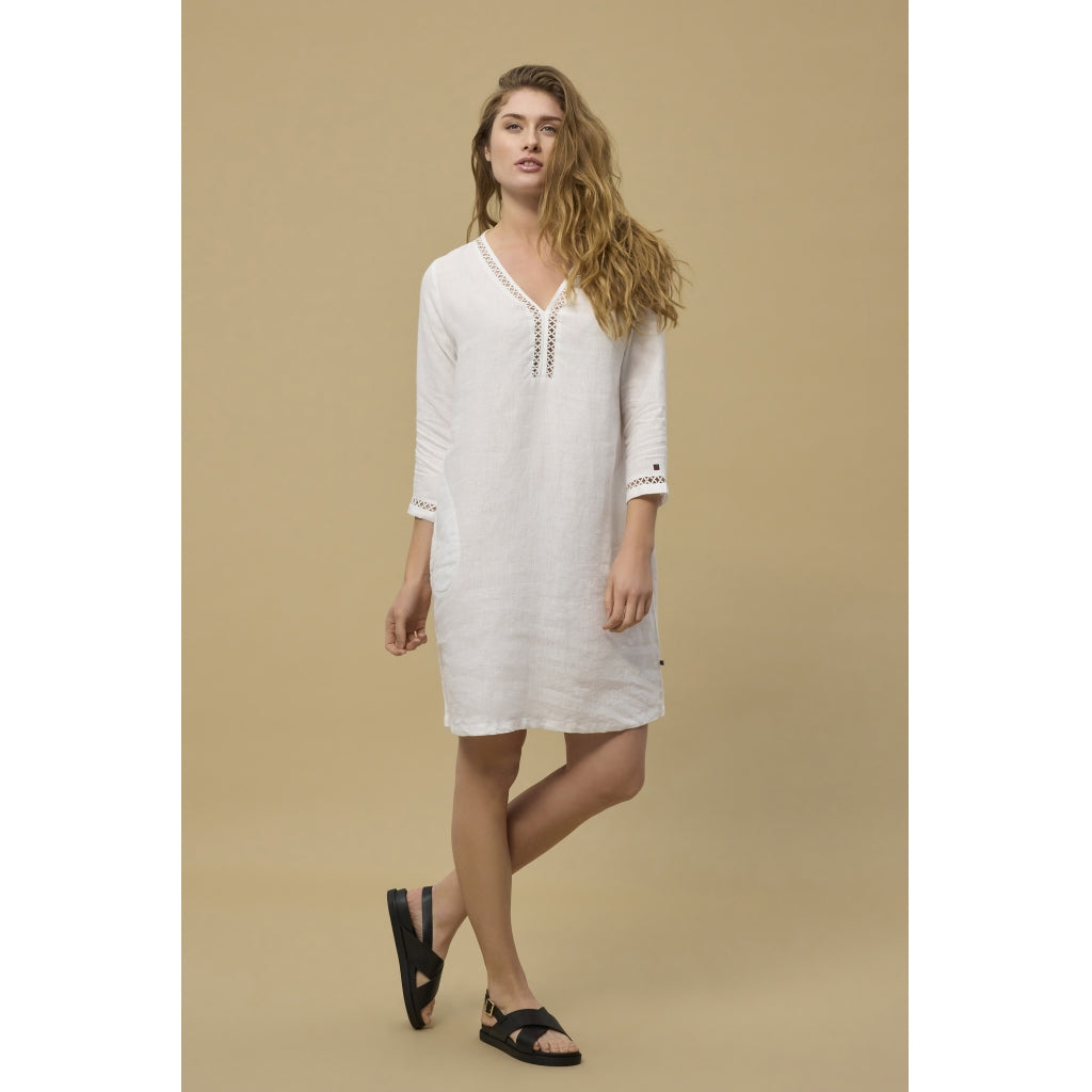 Redgreen Women Diaz Linen Dress Dresses / Shirts White