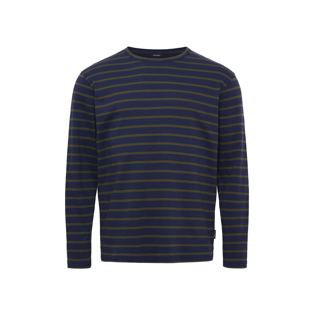 Grenaa Striped Long Sleeve Tee - SR Navy/Grape Leaf