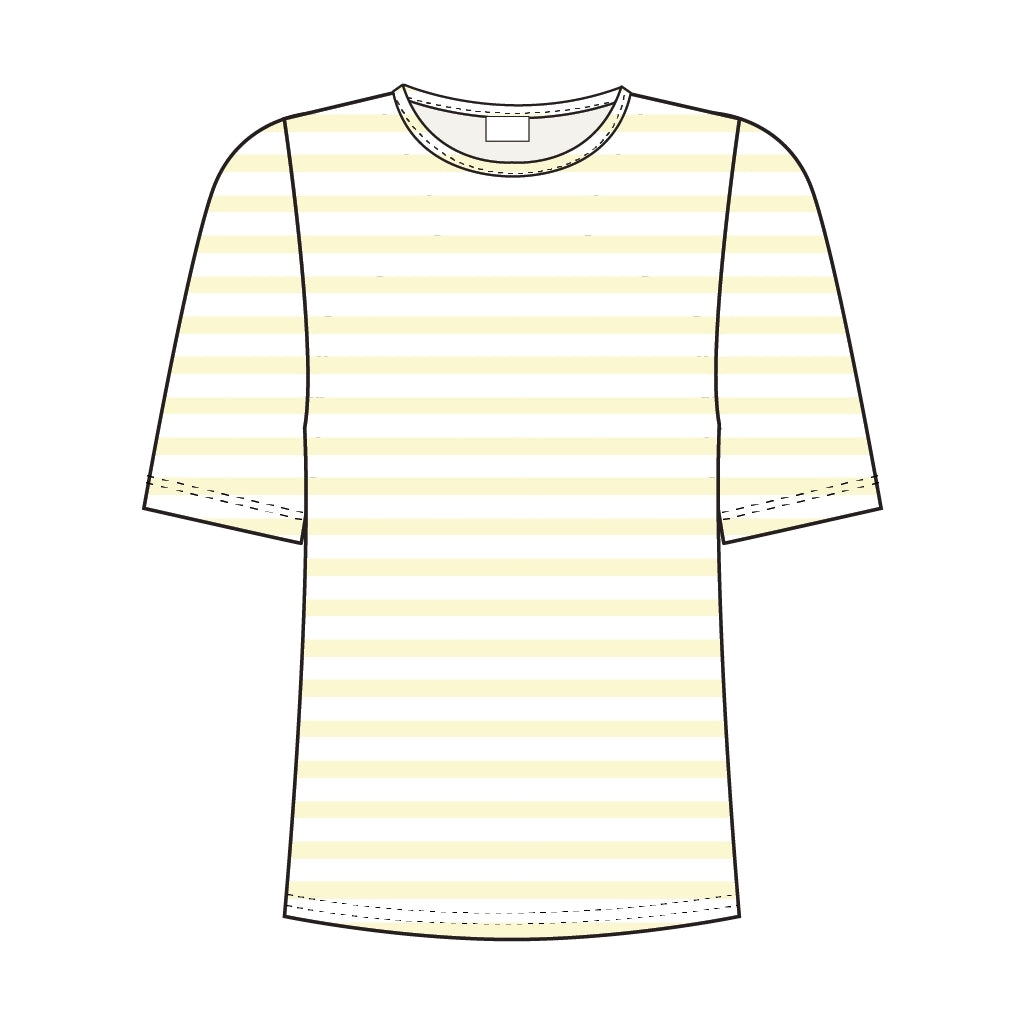 Redgreen Women Hedy kortærmet T-shirt Short Sleeve Tee 130 Yellow Pastel Stripe