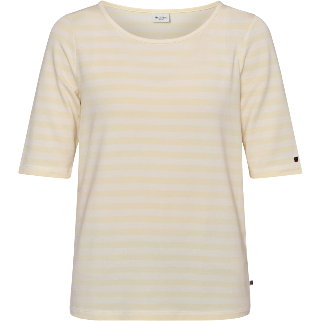 Redgreen Women Hedy kortærmet T-shirt Short Sleeve Tee 130 Yellow Pastel Stripe