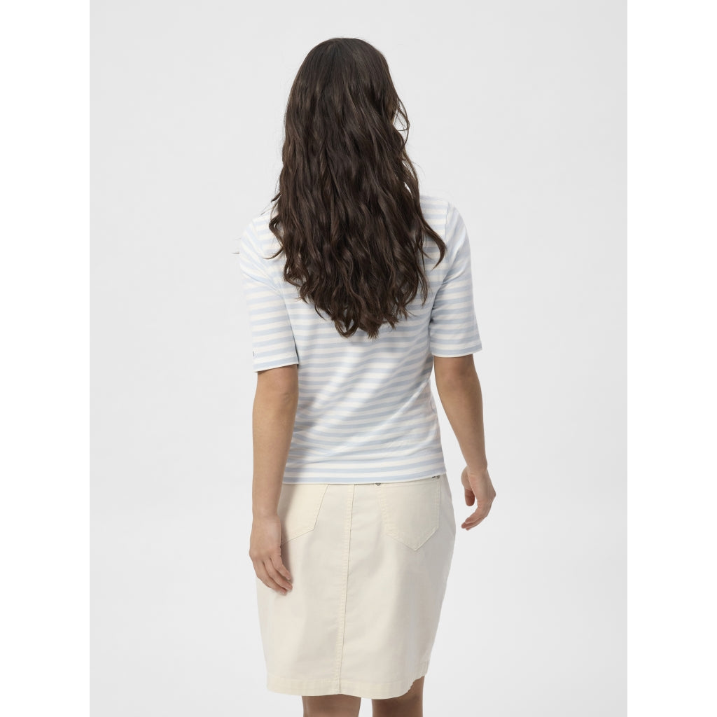 Redgreen Women Hedy kortærmet T-shirt Short Sleeve Tee 160 Sky Blue Stripe