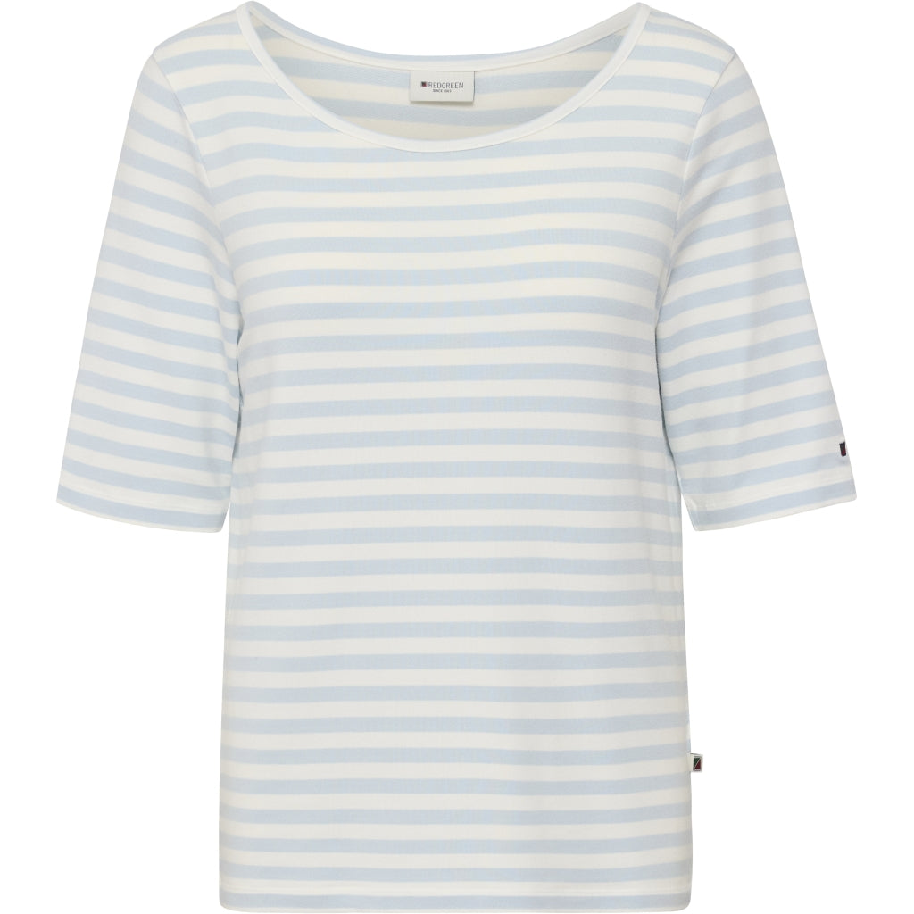 Redgreen Women Hedy kortærmet T-shirt Short Sleeve Tee 160 Sky Blue Stripe