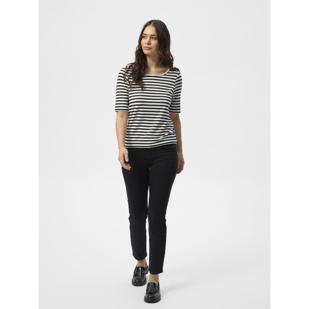 Redgreen Women Hedy kortærmet T-shirt Short Sleeve Tee 199 Black Stripe