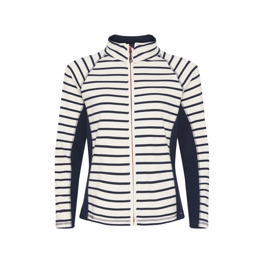 Sea Ranch Linn Full Zipper Long Sleeve Tee Pearl/SR Navy