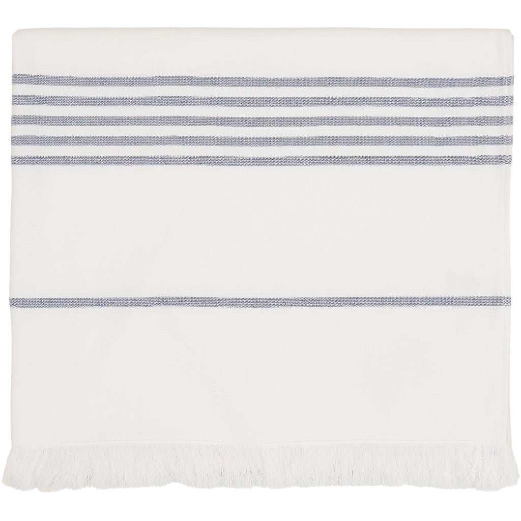 Sea Ranch Long Beach Towel Towels White/Dark Navy