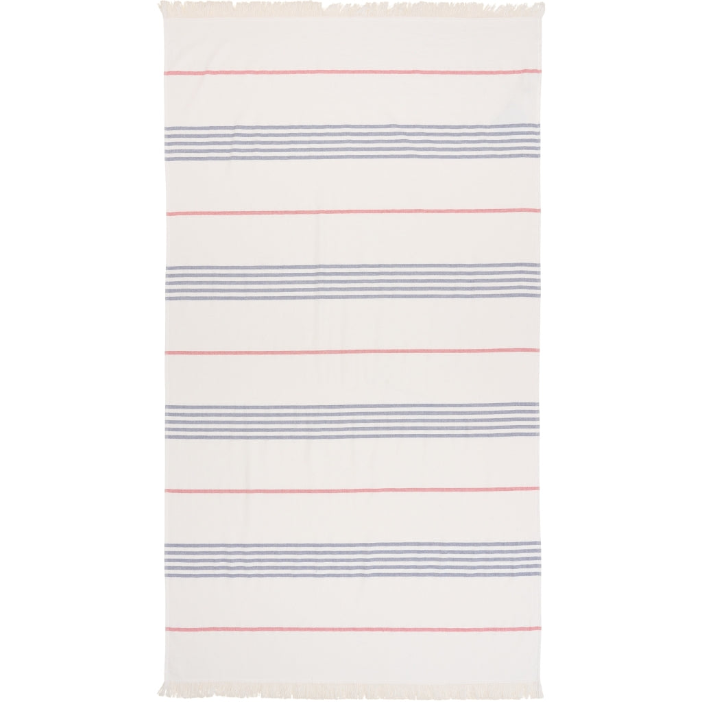 Sea Ranch Long Beach Towel Towels White/True Red/Dark Navy
