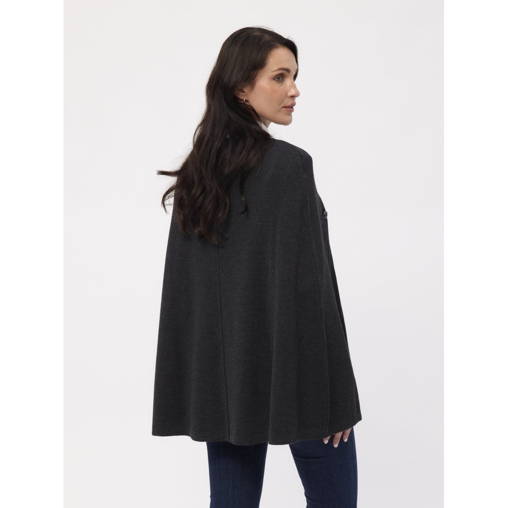 Redgreen Women Noemi strikket poncho Knit 499 Black Melange