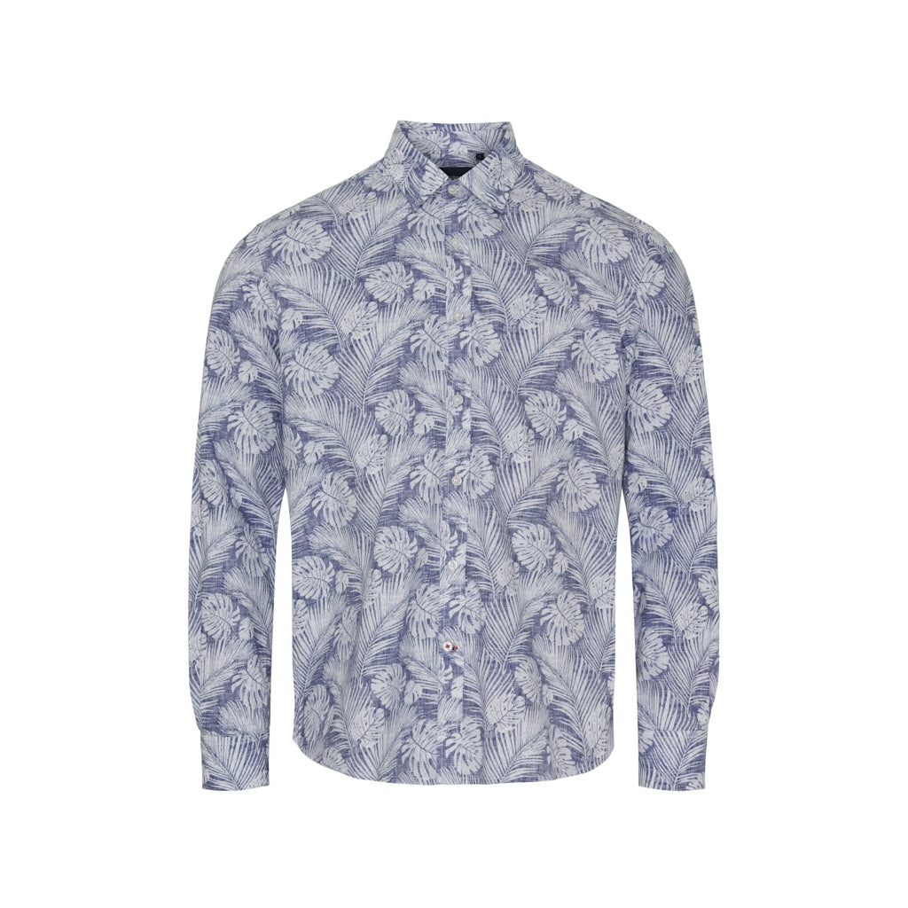 Sea Ranch Palmer Shirt Shirts 6002 Blue Palm Print