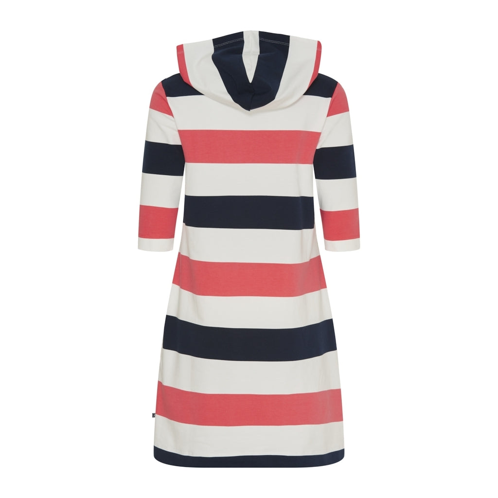 Sea Ranch Ronja Striped 3/4 Sleeve Sweat Dress Dresses / Shirts 3105 Calypso Coral / Pearl / Dark Navy