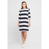 Sea Ranch Ronja Striped 3/4 Sleeve Sweat Dress Dresses / Shirts SR Navy/Pearl