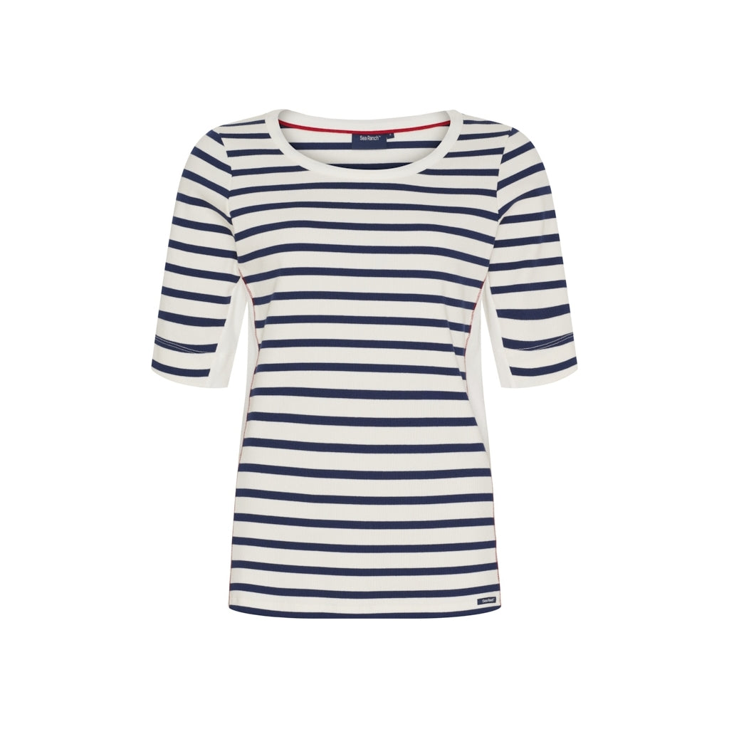 Sea Ranch SR_Maiken Short Sleeve Tee Pearl/SR Navy
