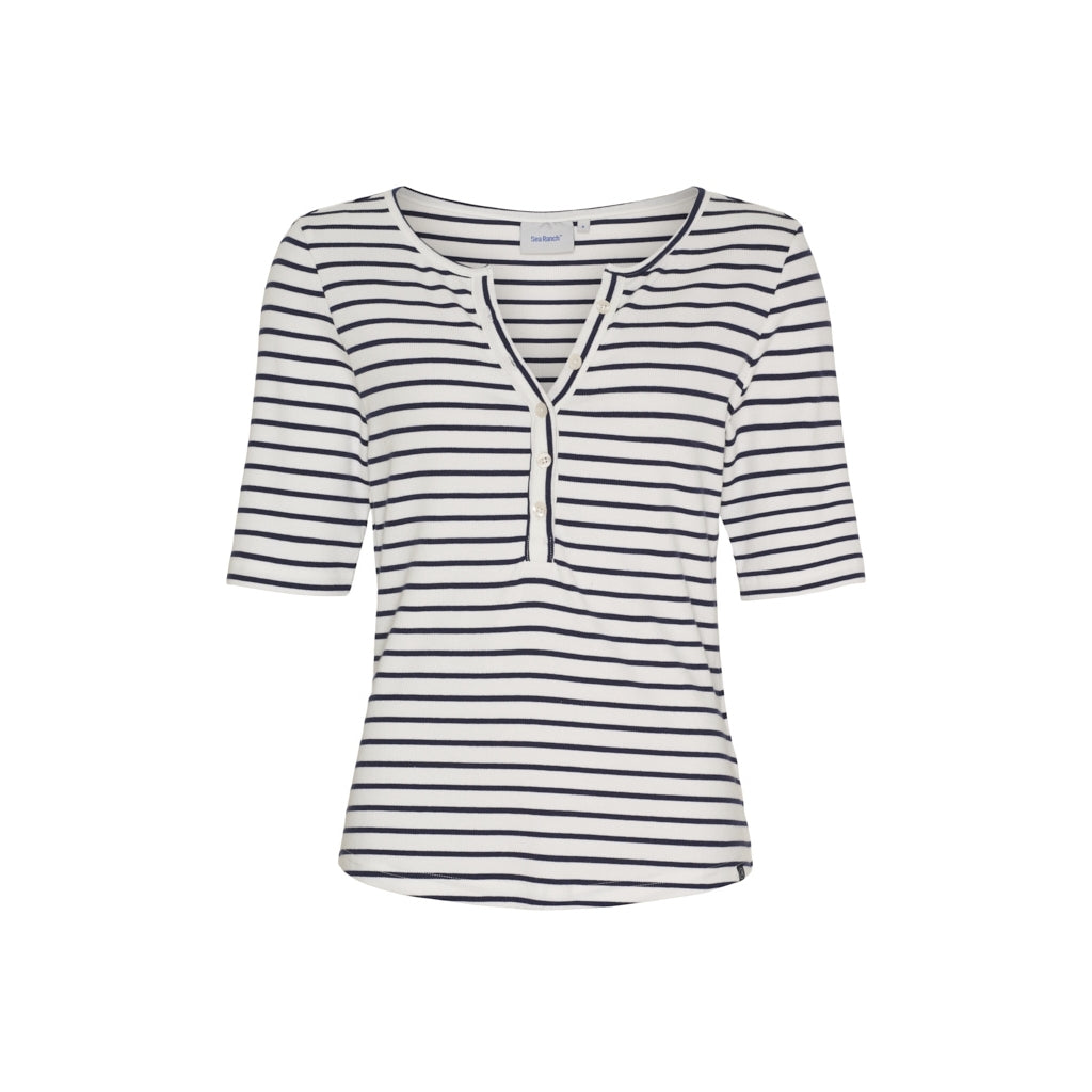 Sea Ranch SR_Mila Short Sleeve Tee Pearl/SR Navy