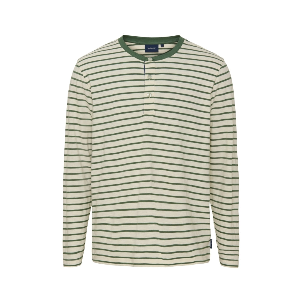 Sea Ranch Bernard T-shirt Long Sleeve Tee 5027 Ecru/Duck Green