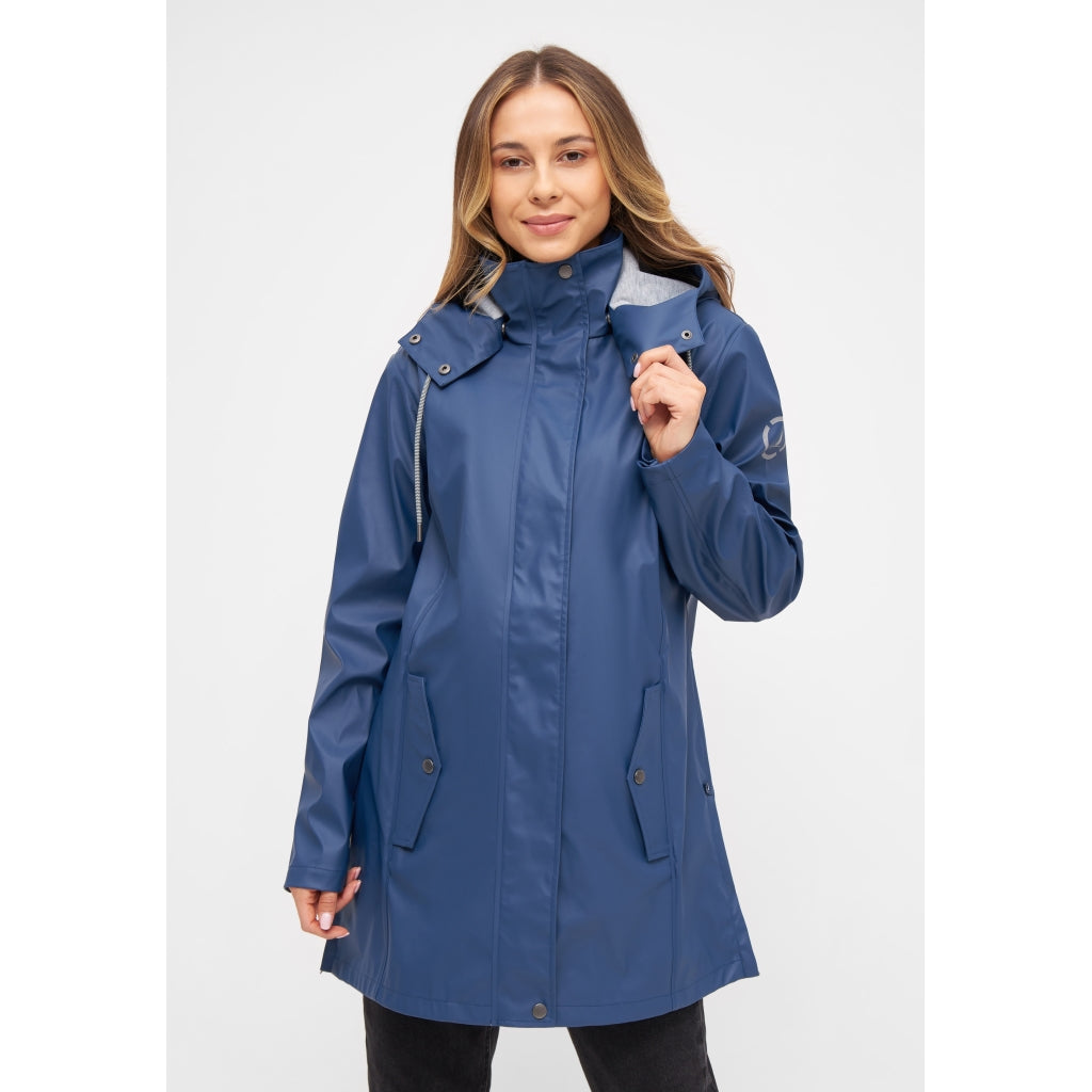 Navy blue raincoat top