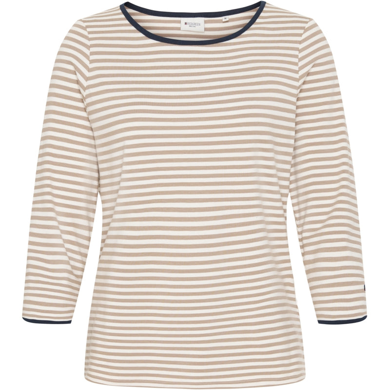 Redgreen Women Cornelia 3/4 Sleeve T-shirt Short Sleeve Tee 138 Gold Stripe