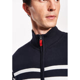 Sea Ranch Haakon Striped Knit Cardigan - Windbreaker Windbreaker Dark Navy/Pearl