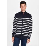 Sea Ranch Haakon Striped Knit Cardigan - Windbreaker Windbreaker Dark Navy/Pearl