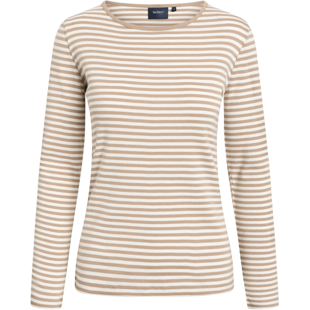 Josefine Long Sleeve T-shirt - Camel / Pearl –