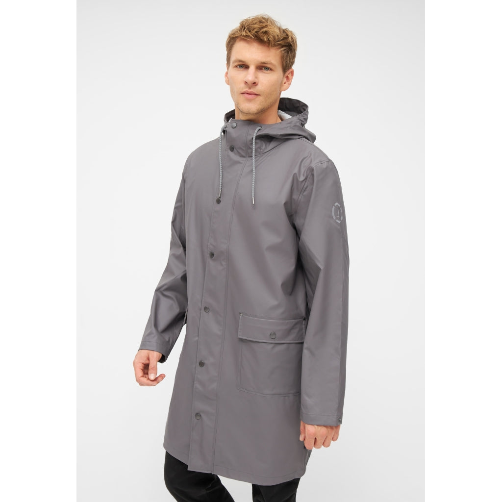 Leon Light Weight PU Raincoat - Concrete –