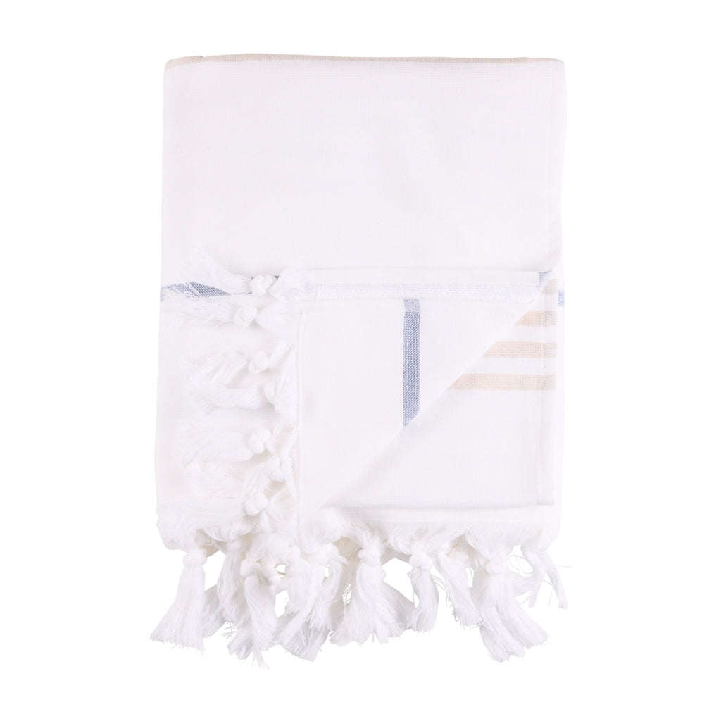 Long Beach Towel White Oxford Tan sea ranch.eu
