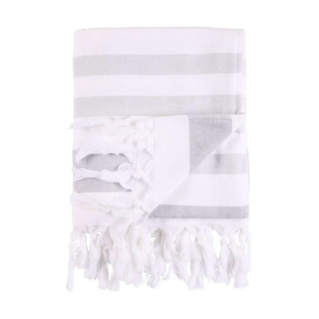 Miami Beach Towel Mid Grey White sea ranch.eu