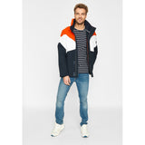 Nikolai Colour Block Jacket - Orange/White/Dark Navy