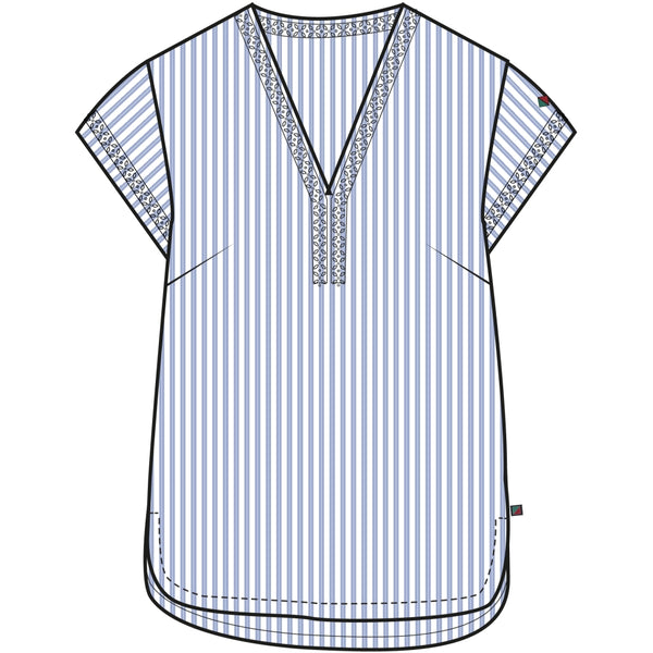 Redgreen Women Alban Linen Shirt Shirts 161 Sky Blue Stripe