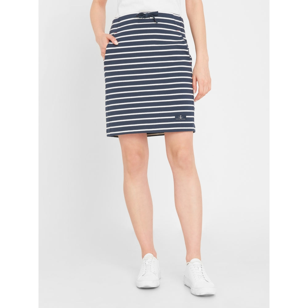 Navy striped jersey skirt clearance