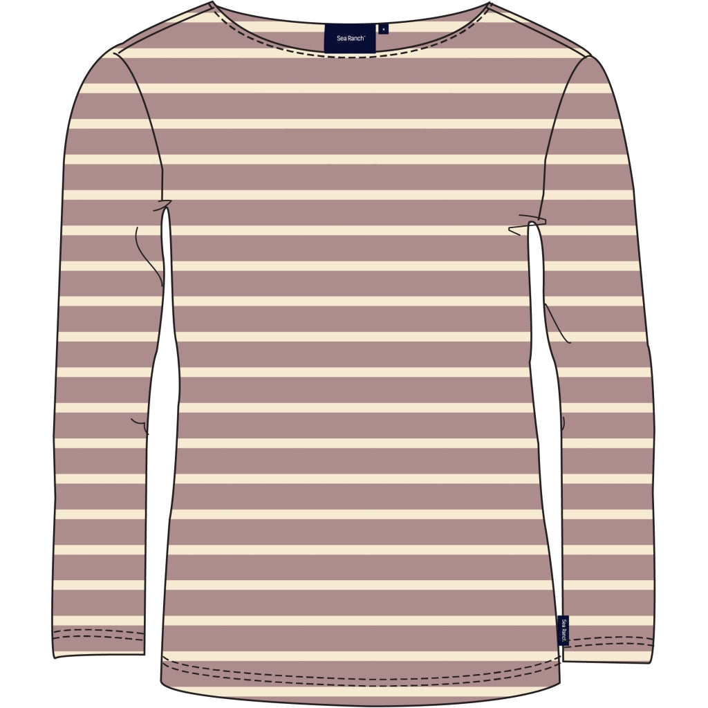 Sea Ranch Antibes Striped Long Sleeve Tee Long Sleeve Tee 3120 Woodrose / Ecru