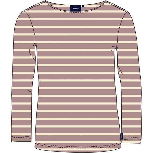 Sea Ranch Antibes Striped Long Sleeve Tee Long Sleeve Tee 3120 Woodrose / Ecru