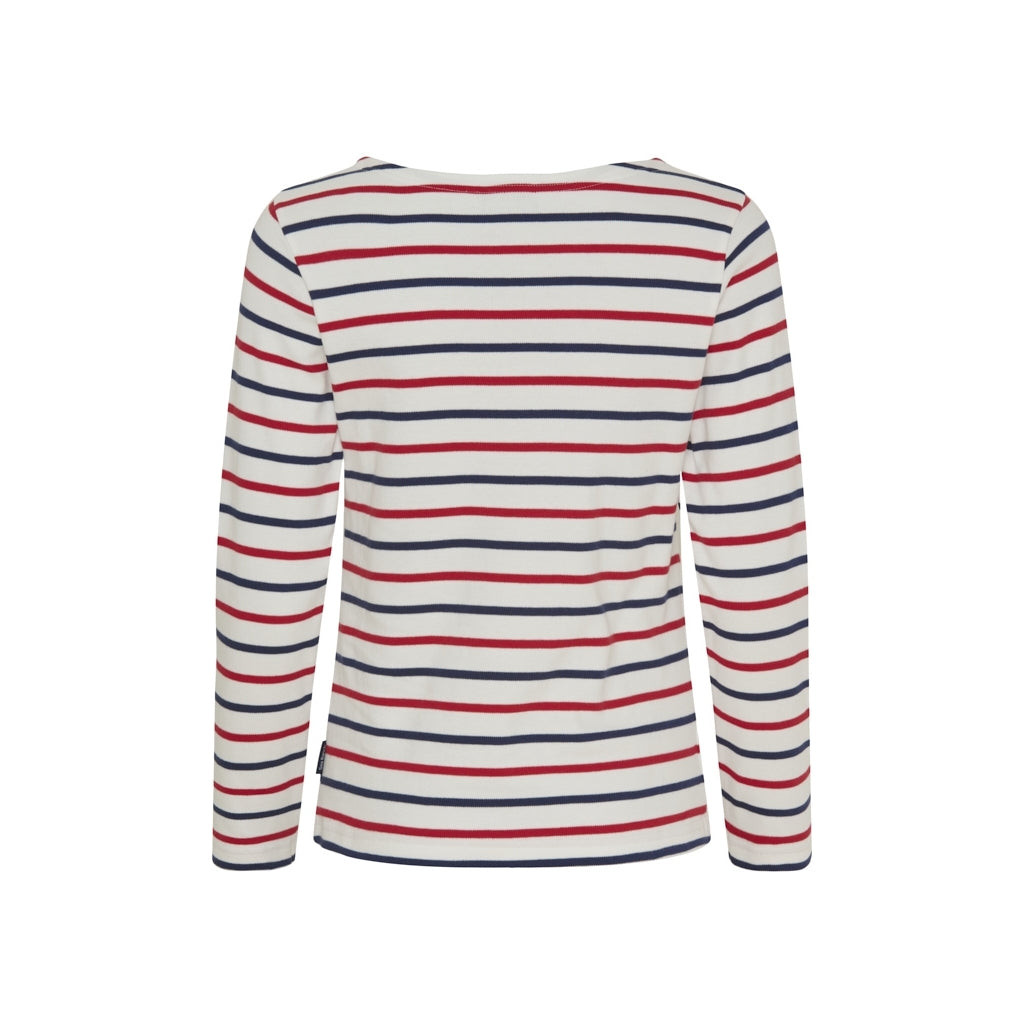 Sea Ranch Antibes Striped Long Sleeve Tee Long Sleeve Tee Pearl/SR Navy/Red