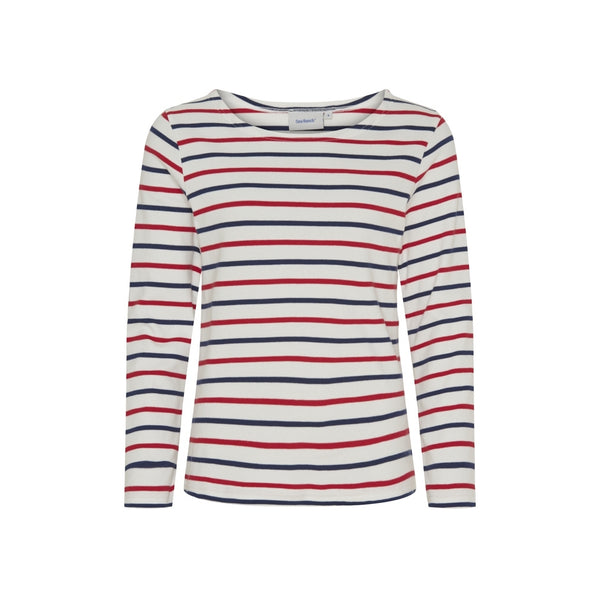 Sea Ranch Antibes Striped Long Sleeve Tee Long Sleeve Tee Pearl/SR Navy/Red