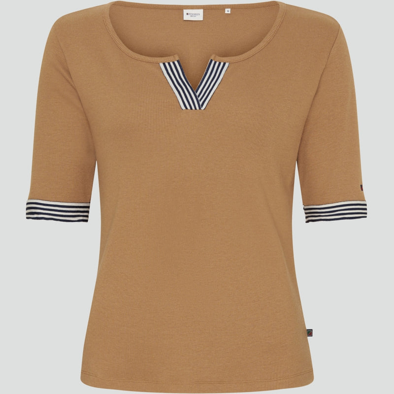 Redgreen Women Cait T-shirt Short Sleeve Tee 026 Light Brown