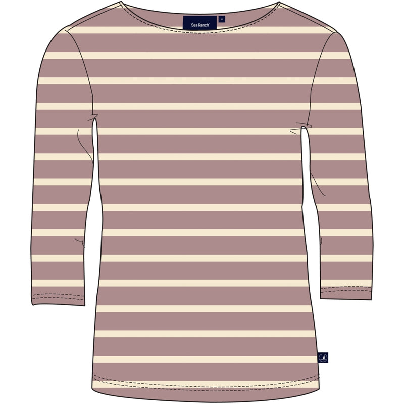 Sea Ranch Cannes 3/4 sleeve Tee Long Sleeve Tee 3120 Woodrose / Ecru