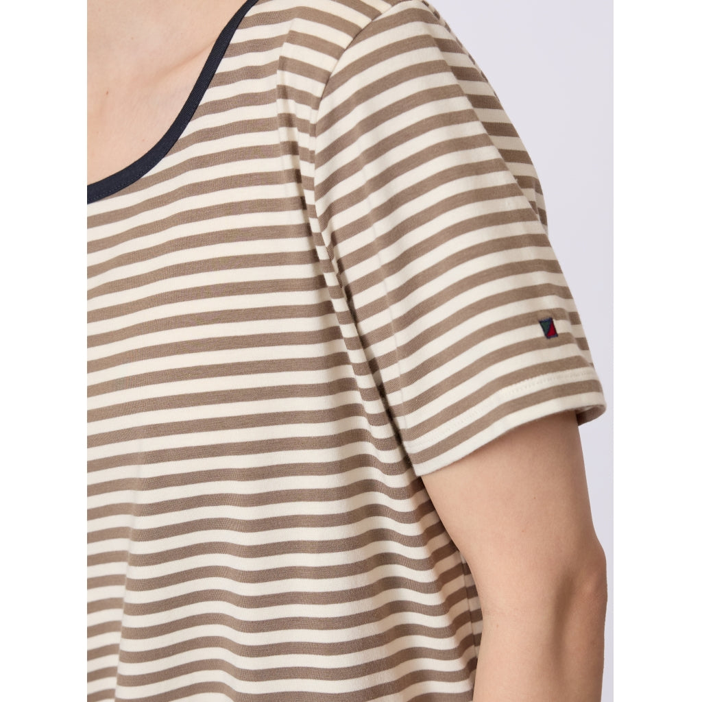 Redgreen Women Cecilie Tee Polo Shirts 125 Dark Sand Stripe