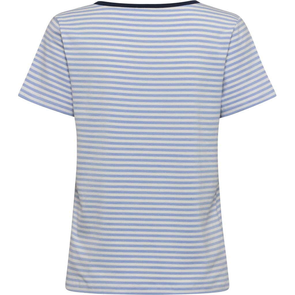 Redgreen Women Cecilie Tee Polo Shirts 161 Sky Blue Stripe