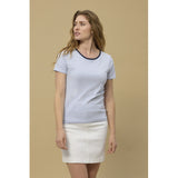 Redgreen Women Cecilie Tee Polo Shirts 161 Sky Blue Stripe
