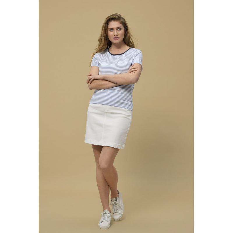 Redgreen Women Cecilie Tee Polo Shirts 161 Sky Blue Stripe