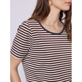 Redgreen Women Cecilie Tee Polo Shirts 185 Plum Stripe