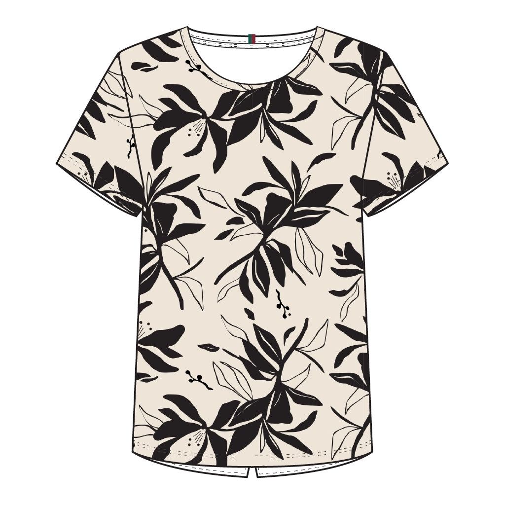 Redgreen Women Celina T-shirt Short Sleeve Tee 321 Ecru Pattern